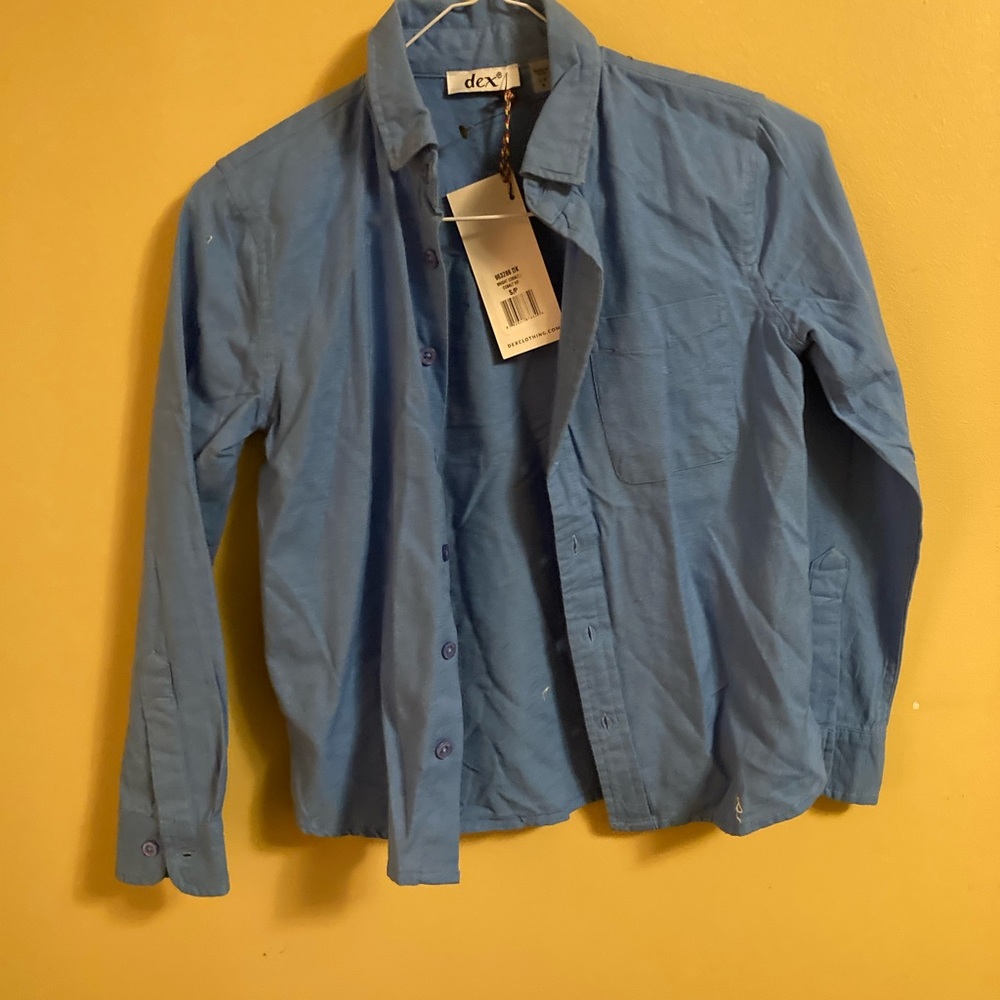 Dex Blue Button-Up Shirt for Boys